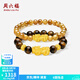 周六福  黃金手鏈男女款5D硬金銅錢(qián)貔貅虎眼石情侶手串 定價(jià) 男款-3.13g