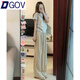 DGOV慵懶風(fēng)休閑套裝女兩件套2026年新款寬松顯瘦韓版時(shí)尚短袖闊腿褲女 淺灰上衣+卡其長(cháng)褲棉質(zhì)兩件套 M 【建議80-99斤】