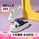 百麗（Belle）厚底增高穆勒鞋女時尚餅干底休閑包頭拖B2549BH5 黑色 36 (230mm)