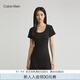 Calvin KleinJeans夏季女士法式U領(lǐng)刺繡ck性感辣妹顯瘦黑色T恤連衣裙J221674 BEH-太空黑 S