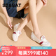 星期六（St&Sat）德訓(xùn)鞋單鞋芭蕾舞鞋女外穿一腳蹬舒適2025新款春夏配裙子 米白色 40 標(biāo)準(zhǔn)碼