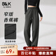 班尼路S&K系列窄版香蕉休閑褲女秋裝新款潮流時(shí)尚小個(gè)子黑色鐮刀衛褲 深灰#純色 L 【不易變形】
