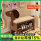 竹山下?lián)Q鞋凳入戶門口高級感實木小狗鞋柜家用創(chuàng)意可愛鞋架收納穿鞋凳子 【可愛小狗換鞋凳】胡桃色80cm