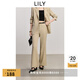 LILY2025夏新款女裝含醋酸復(fù)古老錢風(fēng)修身垂感休閑通勤西褲微喇褲 301綠色 L