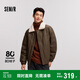 森馬羽絨服男冬季復(fù)古仿皮衣薄款短夾克撞色拼接外套107824113109