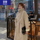 羅蒙（ROMON）棉服外套女冬裝2024新款韓版時(shí)尚小個(gè)子顯瘦中長(cháng)款過(guò)膝羊羔絨棉衣 卡其色 [夾棉加厚] S 建議90斤-120斤（卡碼拍?。? title=