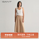 GANT/甘特新款女士傘裙休閑純色通勤簡約氣質(zhì)優(yōu)雅中長A字裙半身裙 248卡其色 34