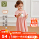 拉比兒童短袖連衣裙女童寶寶2025夏季新款薄款洋氣女孩小童短裙子 玫瑰紅 100 cm