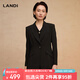 藍地（LANDI）赫本風(fēng)優(yōu)雅通勤西裝外套西服一?？坌奚鞳L女2025春新品 石墨黑 XL
