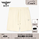 BOY LONDON春夏男女同款休閑褲logo米白色抽繩短褲N14008 米白色 S