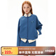 ELLE KIDS童裝 繡花拉鏈衛衣半身裙套裝女童都市運動(dòng)休閑春裝衛衣/半裙可選 湖藍色上衣 160 (S)