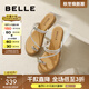 百麗（Belle）時(shí)尚夾腳人字拖女商場(chǎng)同款水鉆休閑拖鞋3CQ30BT4 銀色 37 (235mm)