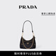 PRADA/普拉達【禮物】女士Re-Nylon和亮面牛皮革迷你手袋女包 黑色