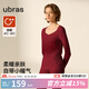 ubras輕暖圓領(lǐng)軟糯親膚肌底衣套裝男女基礎百搭打底秋衣褲保暖 女倍暖套裝-絲絨紅色 M