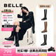 百麗（Belle）七夕禮物周雨彤同款月光騎士靴女商場款顯瘦長靴3EL73DG4 【周潔瓊同款】柔霧黑（啞光面） 37 (235mm)