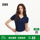 森馬（Semir）polo衫女短款收腰翻領(lǐng)襯衫25夏刺繡涼感緊身T恤辣妹109325115005