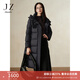 玖姿·安娜蔻【冰原系列】白鵝絨保暖長(cháng)款三防羽絨服女2024冬款 素黑 L