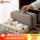 金鑲玉 茶具茶盤套裝 功夫茶具配件茶壺茶杯送禮盒旅行商務(wù) 西施透白便攜式茶具套裝