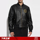 范思哲（VERSACE）  VJ  男士時(shí)尚奢華金標真皮夾克外套皮衣 77GAVP06 CPPS3 黑色 G89 L (50)