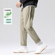 布衣傳說(shuō) Lyocell天絲棉 春季九分休閑褲子男款寬松潮流錐形長(cháng)褲 卡其 32