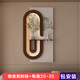 2025年餐廳客廳裝飾畫(huà)電表箱奶油風(fēng)玄關(guān)入戶(hù)正對門(mén)裝飾畫(huà)砂巖掛畫(huà) 咖啡色+奶白色【贈美男樹(shù)枝】 50*100 【LED燈】接線(xiàn)（插電）款+聲控