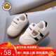 G.duck小黃鴨男女寶寶軟底學(xué)步鞋秋季新款嬰兒小白鞋防滑透氣可愛(ài)單鞋 A03皮面黑 20 (鞋內長(cháng)13.3cm)