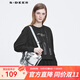 S.DEER圣迪奧女裝上衣時(shí)尚圓領(lǐng)撞色字母寬松黑色衛衣S22182201 黑色/91 M 165