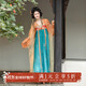 重回漢唐洛水云裳原創(chuàng  )齊胸襦裙套裝披帛唐制漢服女裝春夏 橘藍套裝（褶裙版-白里）/預售 M