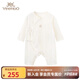 英氏（YEEHOO）【環(huán)保有機棉】嬰兒衣服男寶寶和服哈衣女寶寶連體衣 原色52CM