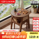 樂(lè )系實(shí)木陽(yáng)臺茶桌椅組合休閑喝茶三件套創(chuàng  )意小型一桌二椅網(wǎng)紅圓桌茶幾 【尊享款】陽(yáng)臺小茶桌-胡桃色
