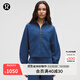 lululemon丨Scuba 女士超寬松款拉鏈連帽衫 *華夫格 LW3JCVS 雜色斜紋藍 M /L