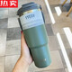 德國進(jìn)口品質(zhì)冰霸杯手提雙飲大容量304不銹鋼車載保溫杯帶吸管簡約咖啡奶茶的 TS雙飲【900綠色】杯刷 隨機(jī)貼紙3D貼