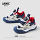 安奈兒兒童運動(dòng)鞋2026新款春季網(wǎng)面透氣潮流大童輕便舒適兒童跑步鞋 深藍 31 內長(cháng)19.7cm/腳長(cháng)18.5-19.1cm