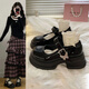 簡(jiǎn)希倫厚底瑪麗珍鞋女2025年秋冬新款日系jk配裙子單鞋百搭蝴蝶小皮鞋 黑色 37 (235mm)