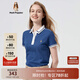 Hush Puppies【Younger系列】暇步士女裝夏純棉短袖POLO衫 176藍色 M
