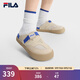 FILA 斐樂(lè )官方女鞋SMILA摩登拖鞋2025夏季新款元氣拖鞋休閑勃肯鞋 糙米黃-BR 37.5