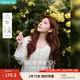 茵曼（INMAN）章若楠同款歐若風(fēng)鏤空薄女裝開(kāi)衫針織衫2025年春秋季新款短款外套 杏色 S