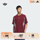 adidas經(jīng)典寬松純棉運動(dòng)上衣短袖T恤男裝夏季新款阿迪達斯三葉草 暗紅   S