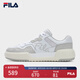 FILA 斐樂(lè )官方男鞋CAMPUS復古板鞋2025夏季新款方塊鞋休閑運動(dòng)鞋 斐樂(lè )白/南極灰-WA 42