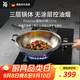 WMF福騰寶無(wú)涂層不銹鋼炒鍋304不銹鋼平底電磁爐明火通用金剛32cm