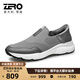 零度Zero運動(dòng)休閑鞋2025新款百搭男士套腳網(wǎng)面拼接透氣軟男鞋 灰色 42 偏大一碼