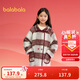 巴拉巴拉童裝女童外套2025春秋裝小童復古學(xué)院格子毛呢大衣潮208125116001