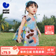 迷你巴拉女童寶寶裙子夏季透氣純棉荷葉邊小飛袖連衣裙 咖色調00355 100