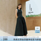 范思藍(lán)恩【徐若晗同款】腰精裙無袖背帶連衣裙女夏收腰禮服小黑裙 墨染黑 S
