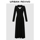 UR2025秋季新款女休閑撞色假兩件連帽連衣裙UWH750118
