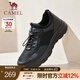 駱駝（CAMEL）免系商務(wù)運動(dòng)皮鞋新款網(wǎng)面透氣厚底男鞋 G14S220621 黑色 42