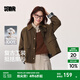 森馬（Semir）復(fù)古巴恩風(fēng)外套女插肩袖時尚寬松純棉上衣秋季拼接燈芯絨翻領(lǐng)夾克 咖色調(diào)00455 L