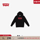 Levi's【特價(jià)來(lái)襲】李維斯情侶同款經(jīng)典寬松休閑logo套頭連帽衛衣 黑色 19622-0005 M