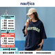 nautica white sail【明星同款】白帆×Cityboy 日系中性休閑字母印花短袖T恤 湛藍(lán)41C(232) M