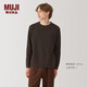 無(wú)印良品（MUJI） Labo 男式 牦牛絨 圓領(lǐng)毛衣 男士冬季男款 針織衫 深棕色 M (170/92A)